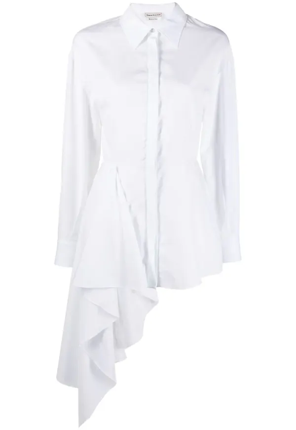 Alexander McQueen asymmetrisk skjorta - Vit