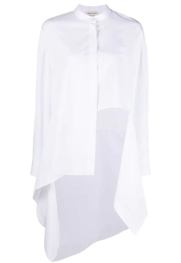 Alexander McQueen asymmetrisk skjorta - Vit