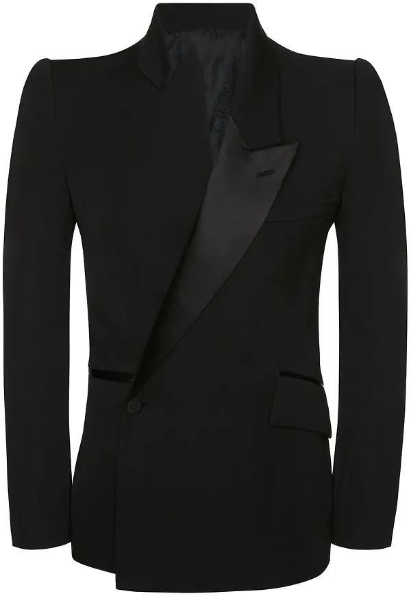 Alexander McQueen asymmetrisk smokingjacka - Svart