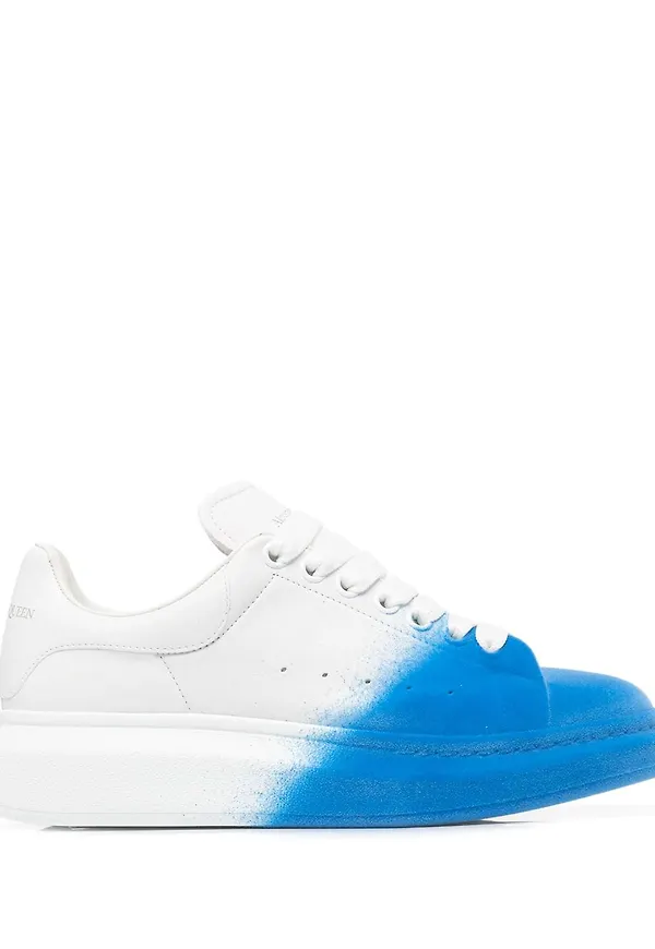 Alexander McQueen avskurna lädersneakers - Blå