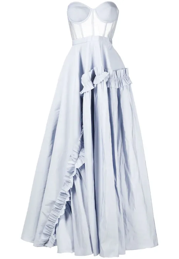 Alexander McQueen axelbandslös klänning - Blå