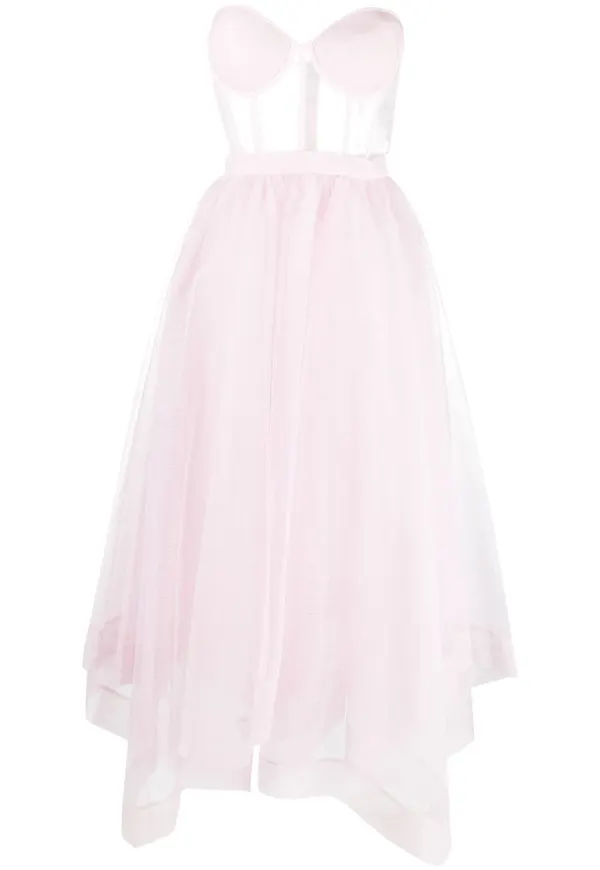 Alexander McQueen axelbandslös klänning - Rosa