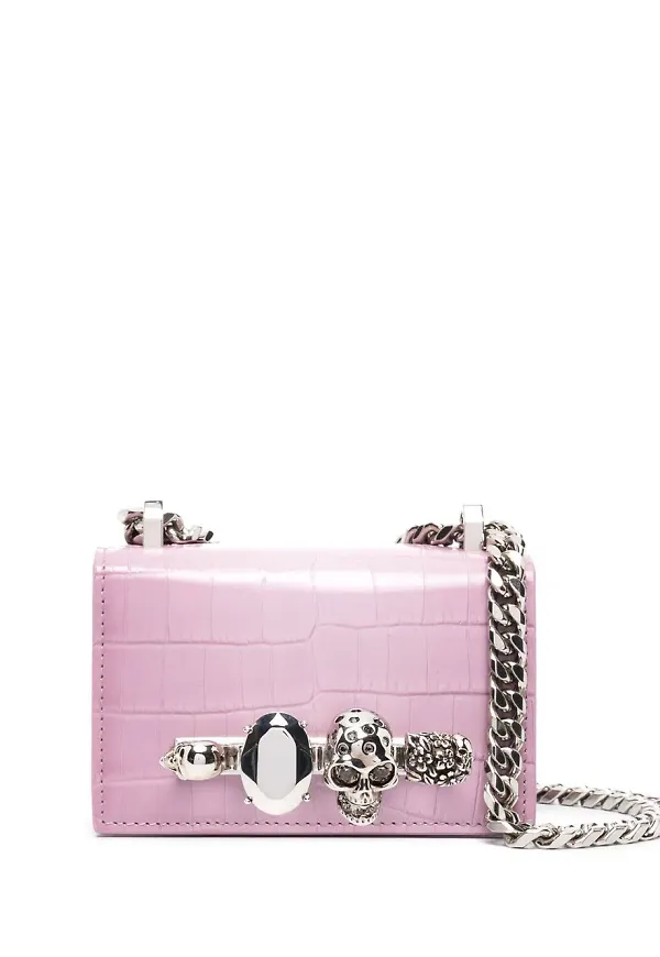Alexander McQueen axelremsväska med fyra ringar - Rosa