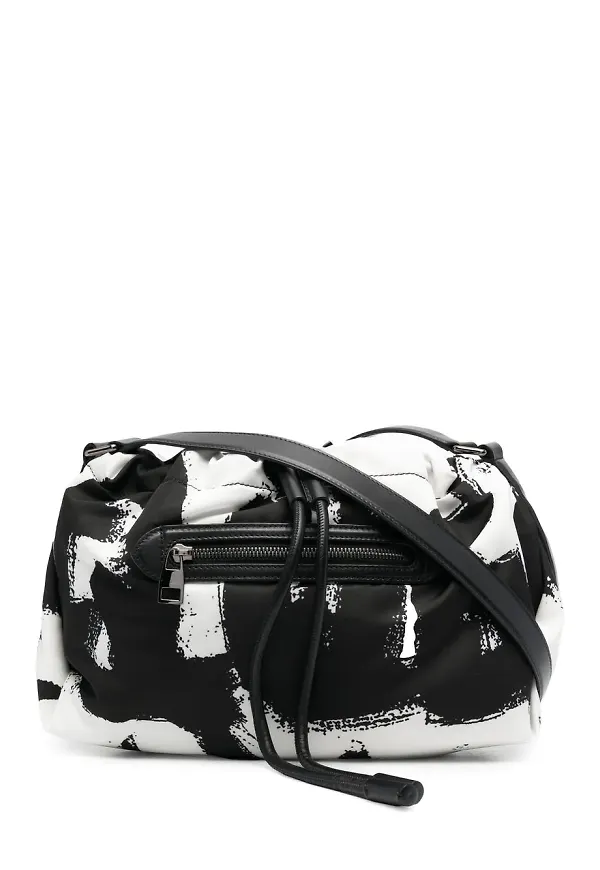 Alexander McQueen axelremsväska med graffititryck - Vit