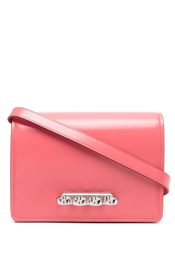Alexander McQueen axelremsväska med knogjärn - Rosa