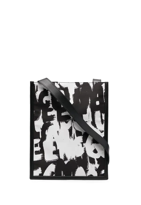 Alexander McQueen axelväska med graffititryck - Vit
