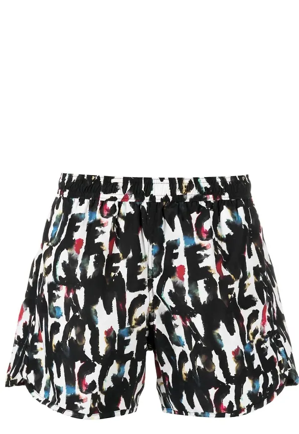 Alexander McQueen badbyxor med logotyp - Svart