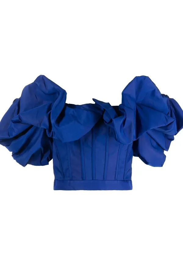 Alexander McQueen baraxlad korsettopp - Blå