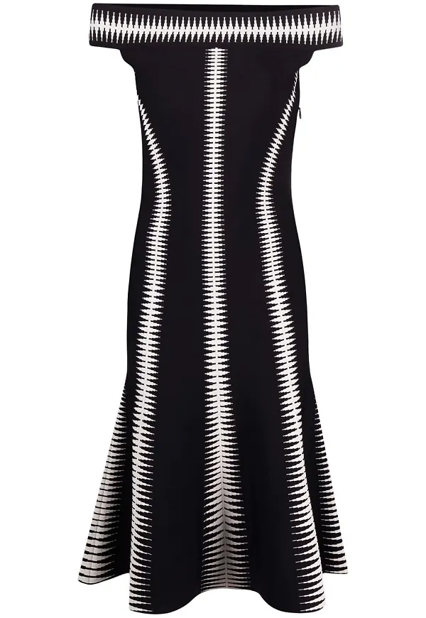 Alexander McQueen baraxlad midiklänning - Svart