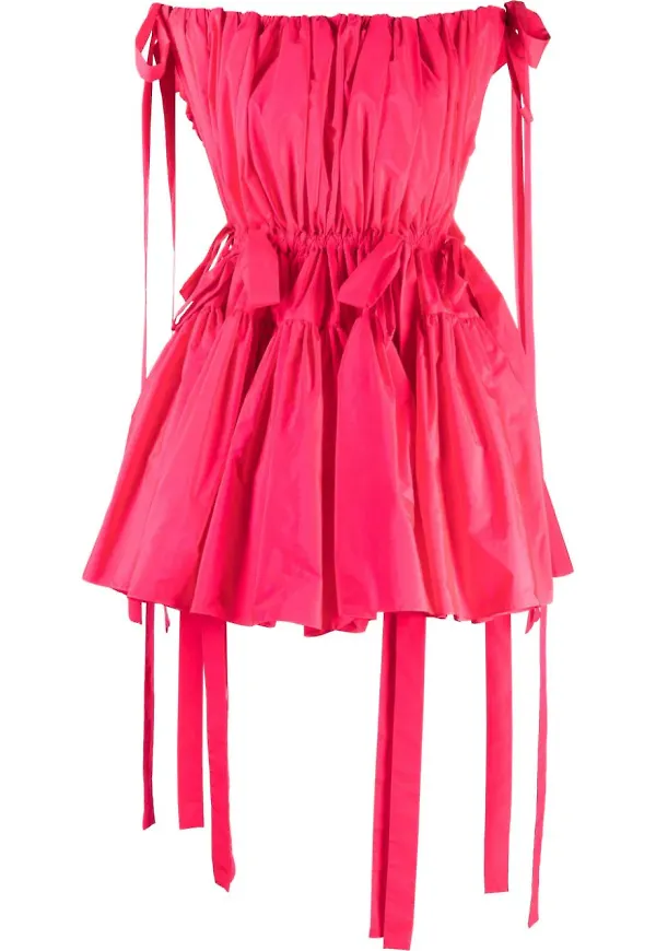 Alexander McQueen baraxlad rynkad klänning - Rosa