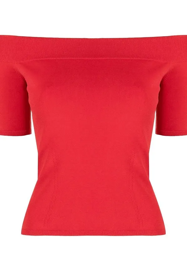 Alexander McQueen baraxlad t-shirt - Röd