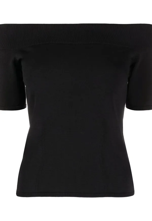 Alexander McQueen baraxlad t-shirt - Svart