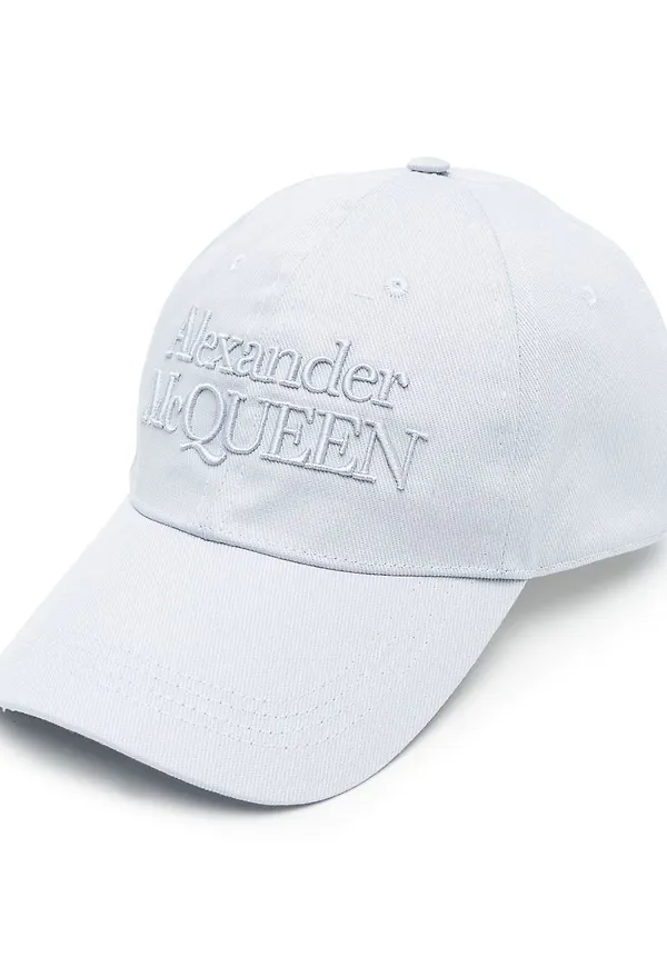 Alexander McQueen basebollkeps med broderad logotyp - Blå
