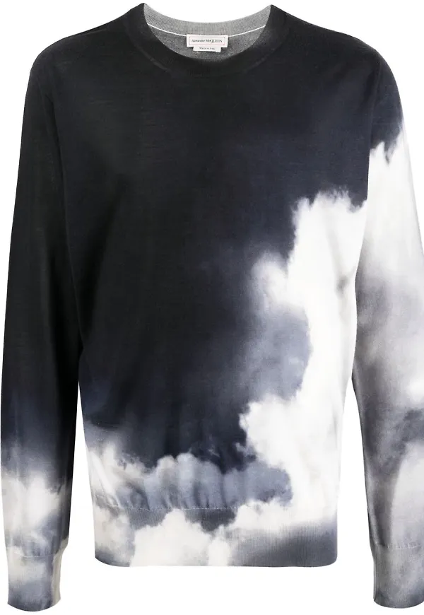 Alexander McQueen batikmönstrad tröja - Blå