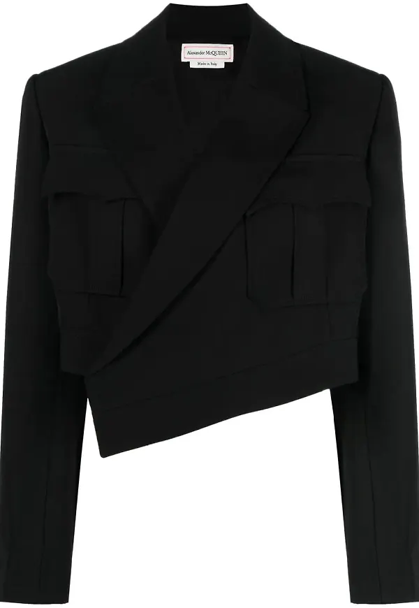 Alexander McQueen beskuren asymmetrisk blazer - Svart