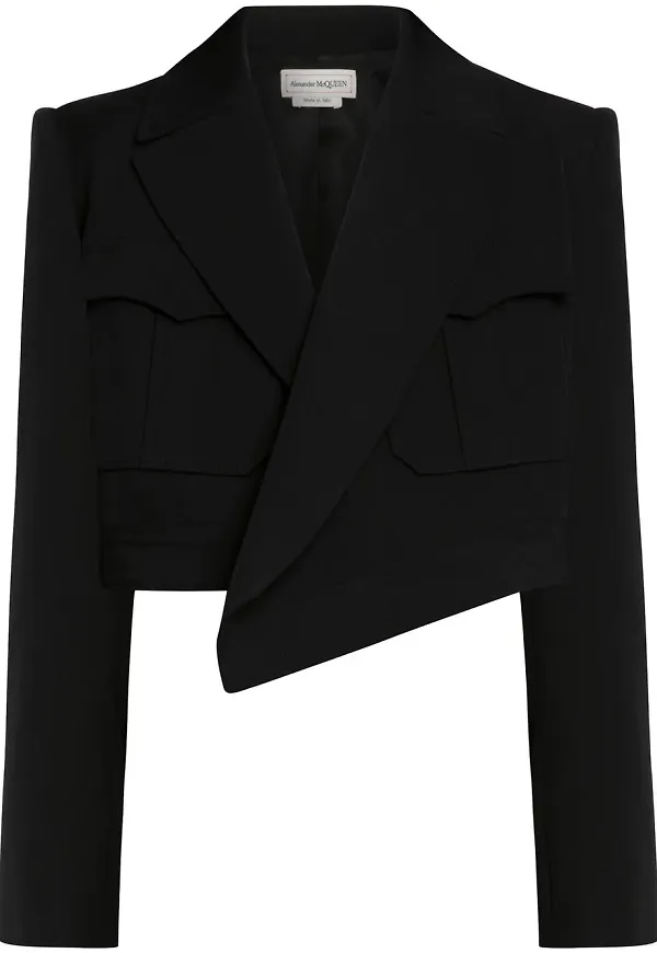Alexander McQueen beskuren asymmetrisk blazer - Svart