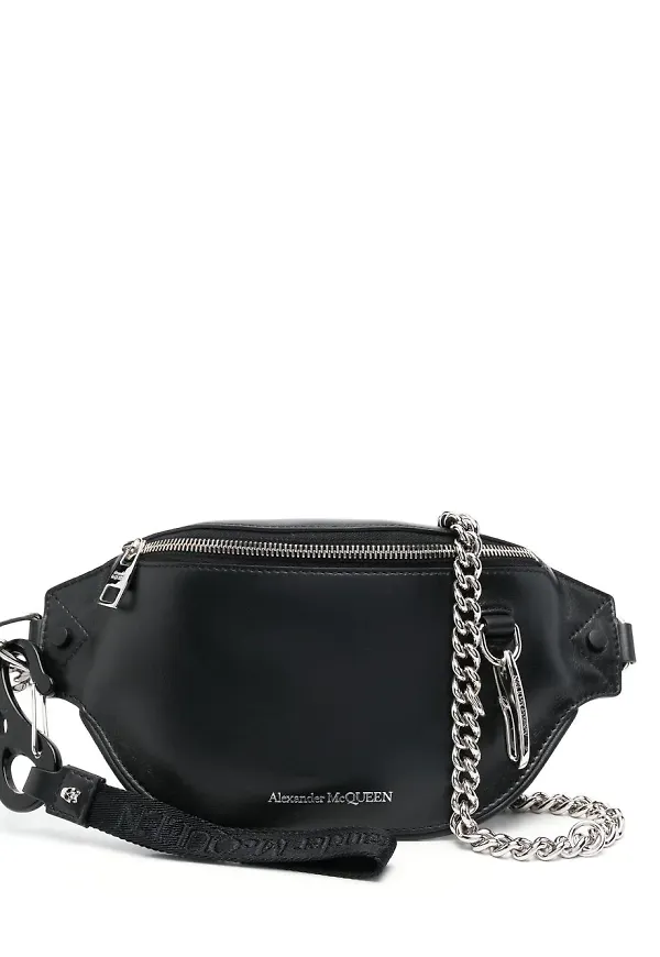 Alexander McQueen Biker midjeväska - Svart