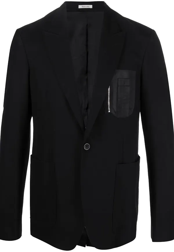 Alexander McQueen blazer med bröstficka - Svart