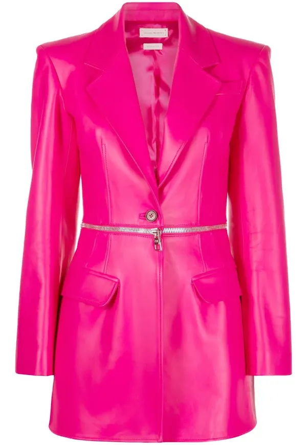 Alexander McQueen blazer med dragkedja - Rosa