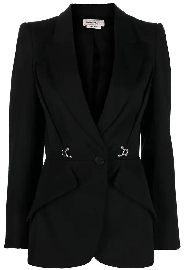 Alexander McQueen blazer med metalldetalj - Svart