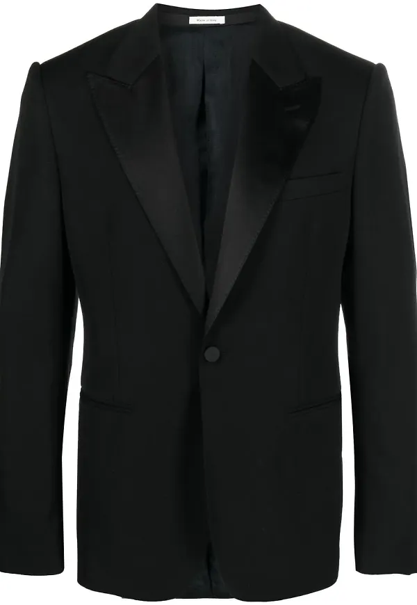 Alexander McQueen blazer med sidenslag - Svart