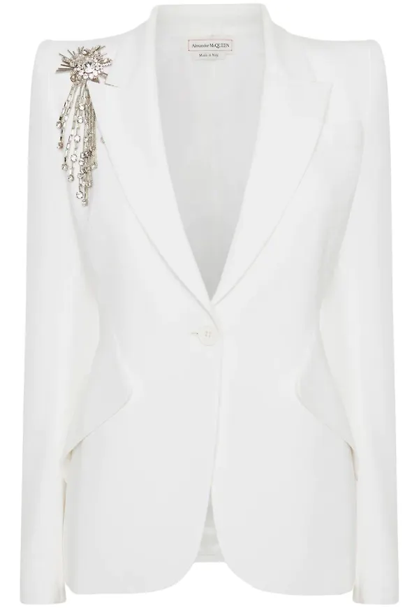 Alexander McQueen blazer med strass - Neutral