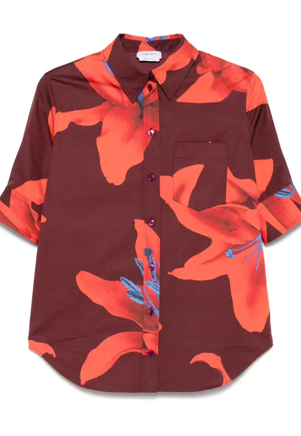 Alexander McQueen blommig skjorta - Röd