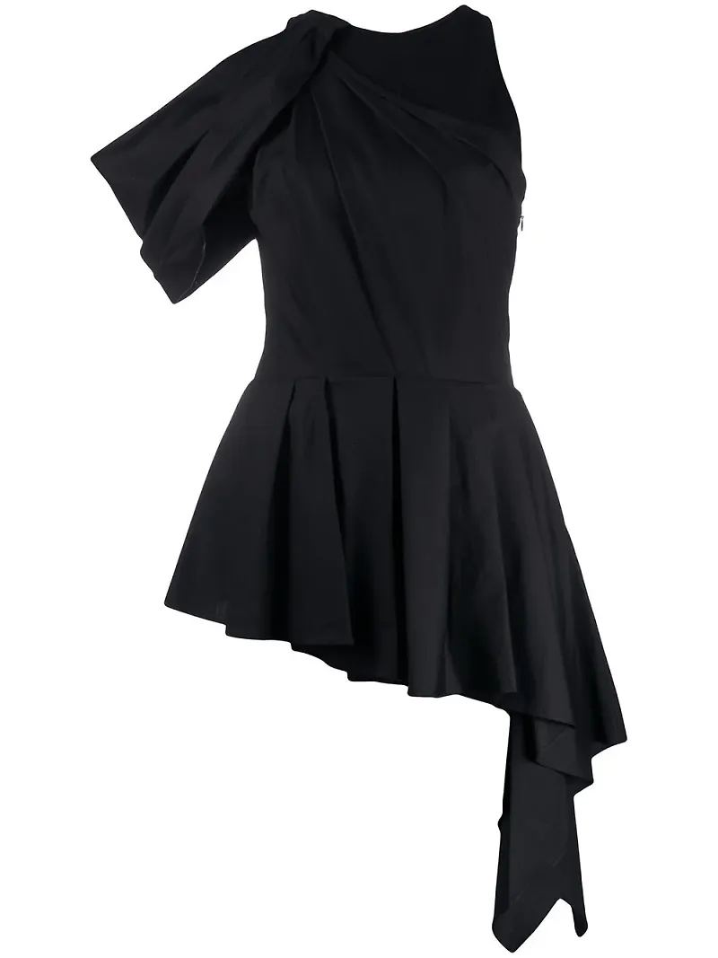 Alexander McQueen blus med draperad detalj - Svart
