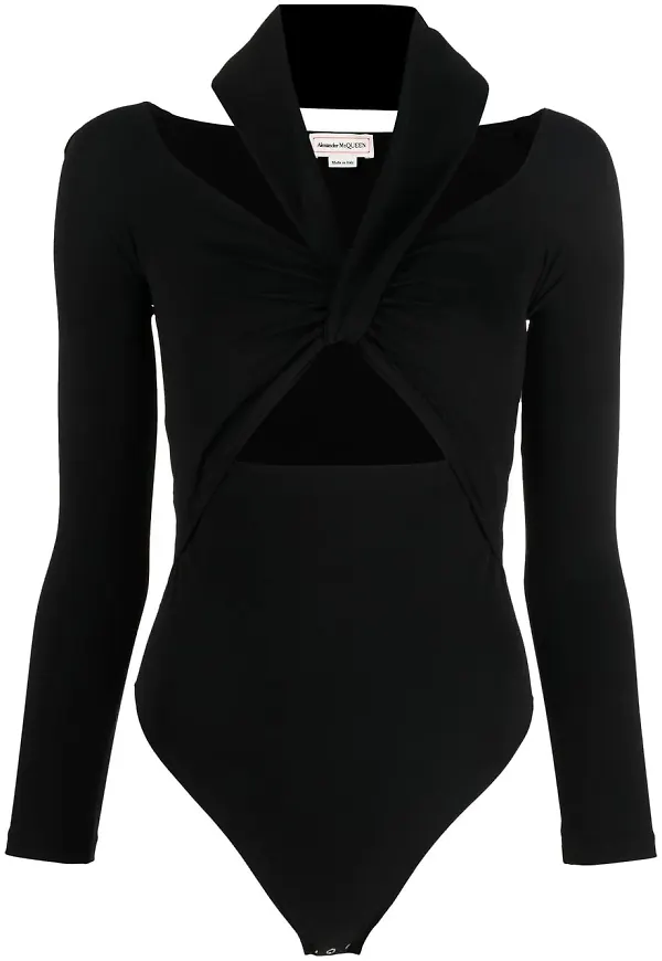 Alexander McQueen body med halterneck - Svart