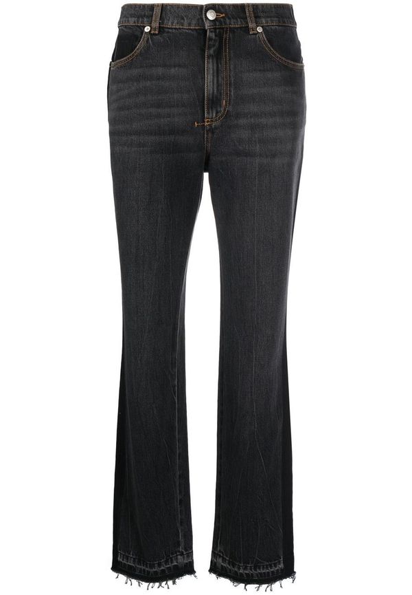 Alexander McQueen bootcut-jeans med hög midja - Svart