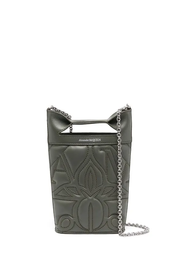 Alexander McQueen bucketbag i läder - Grön