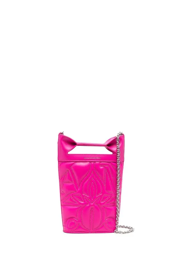 Alexander McQueen bucketbag i läder - Rosa