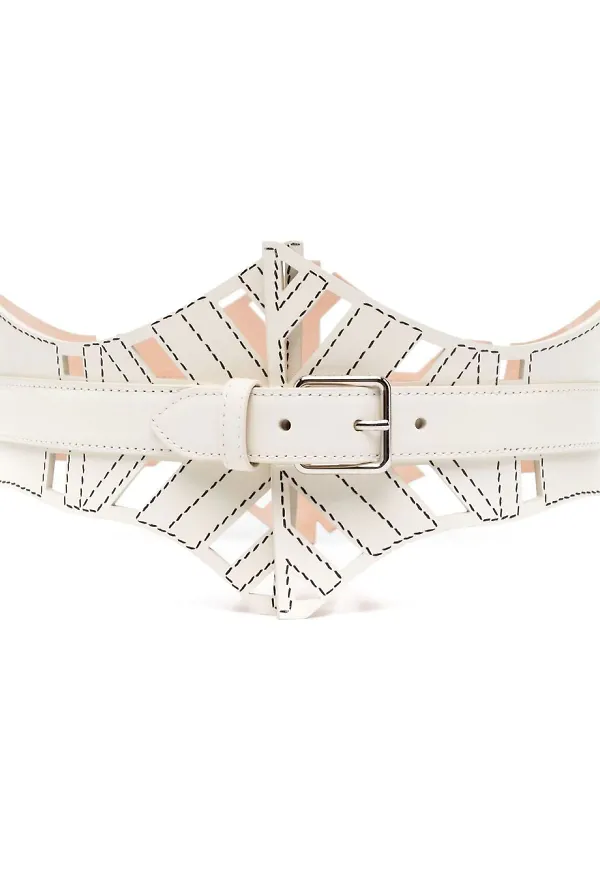 Alexander McQueen bälte med spänne - Vit
