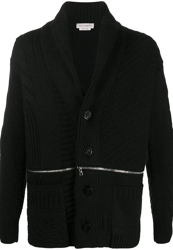 Alexander McQueen cardigan med dragkedja - Svart