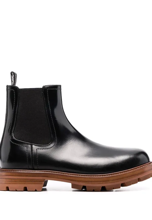 Alexander McQueen Chelsea-boots i läder - Svart