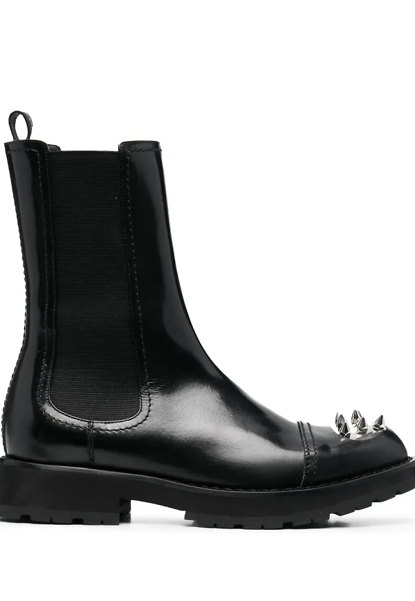 Alexander McQueen Chelsea-boots med nitar - Svart