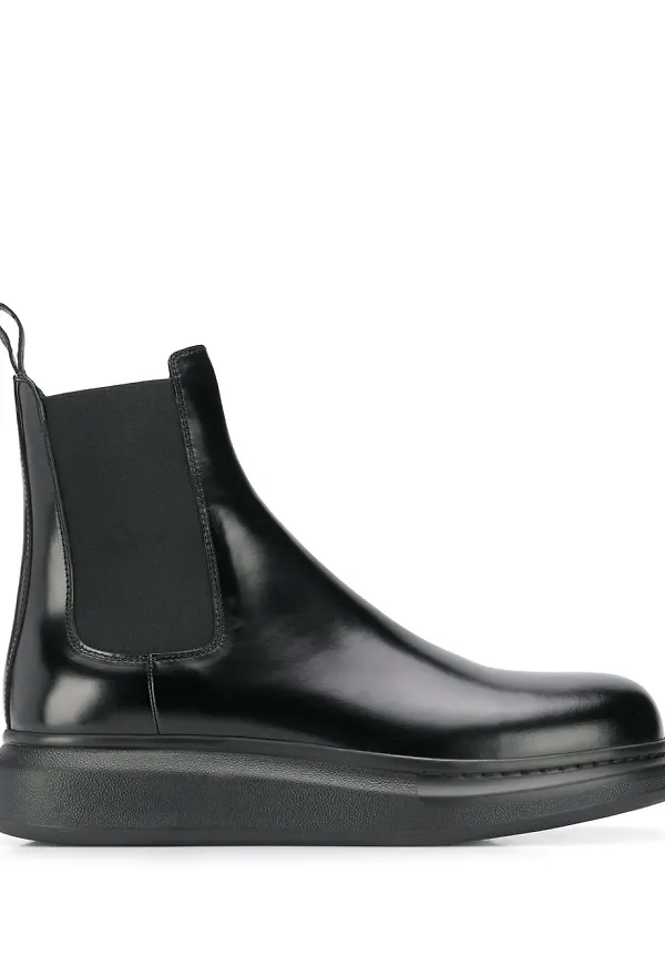 Alexander McQueen Chelsea-stövlar med kilklack - Svart