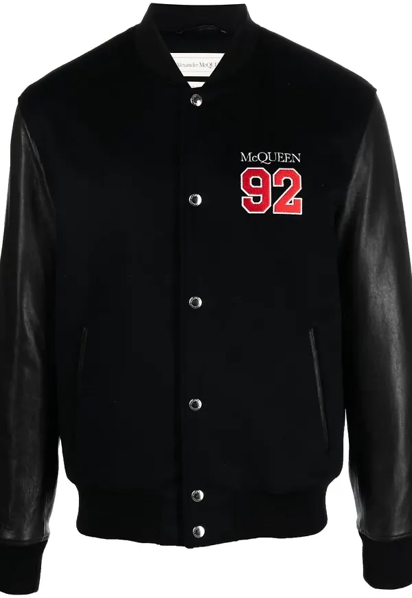 Alexander McQueen collegejacka med broderad logotyp - Svart