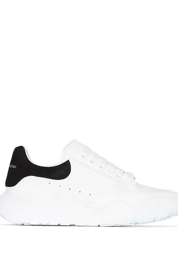 Alexander McQueen Court låga lädersneakers - Vit