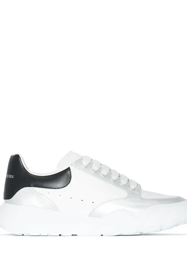 Alexander McQueen Court låga lädersneakers - Vit