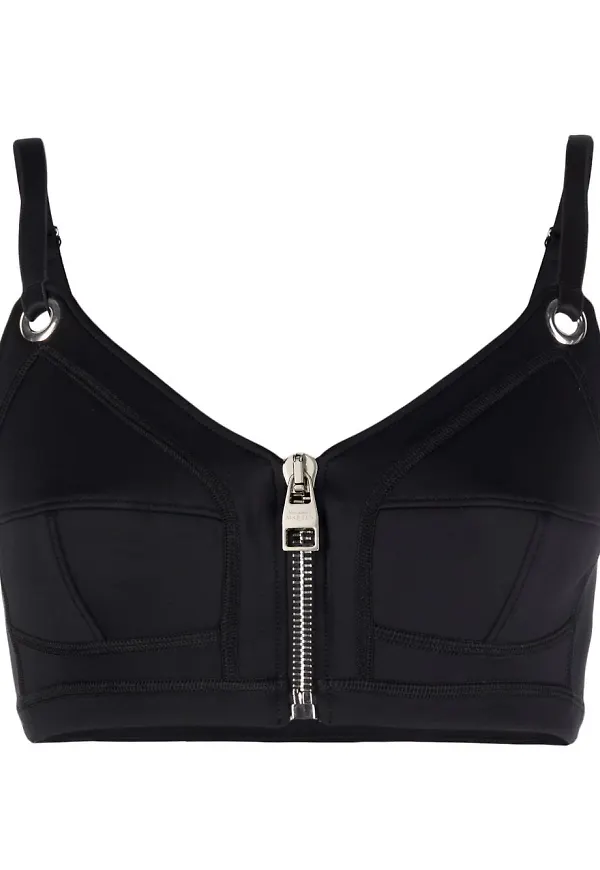 Alexander McQueen croptop med dragkedja - Svart