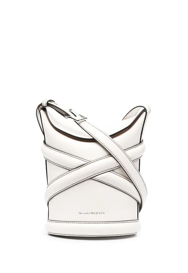 Alexander McQueen Curve bucketbag - Vit
