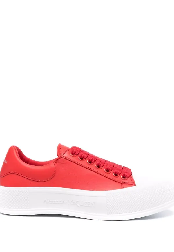 Alexander McQueen Deck låga sneakers - Röd