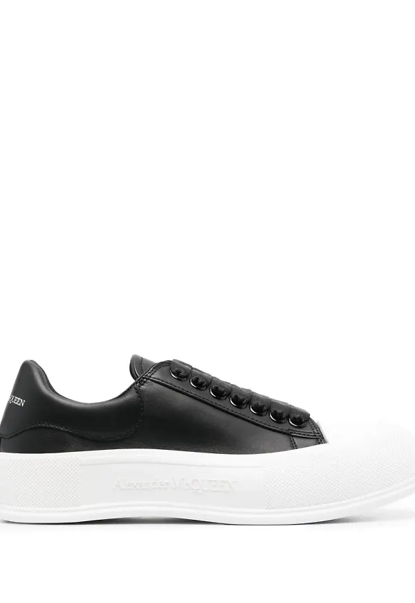 Alexander McQueen Deck Plimsoll lädersneakers - Svart