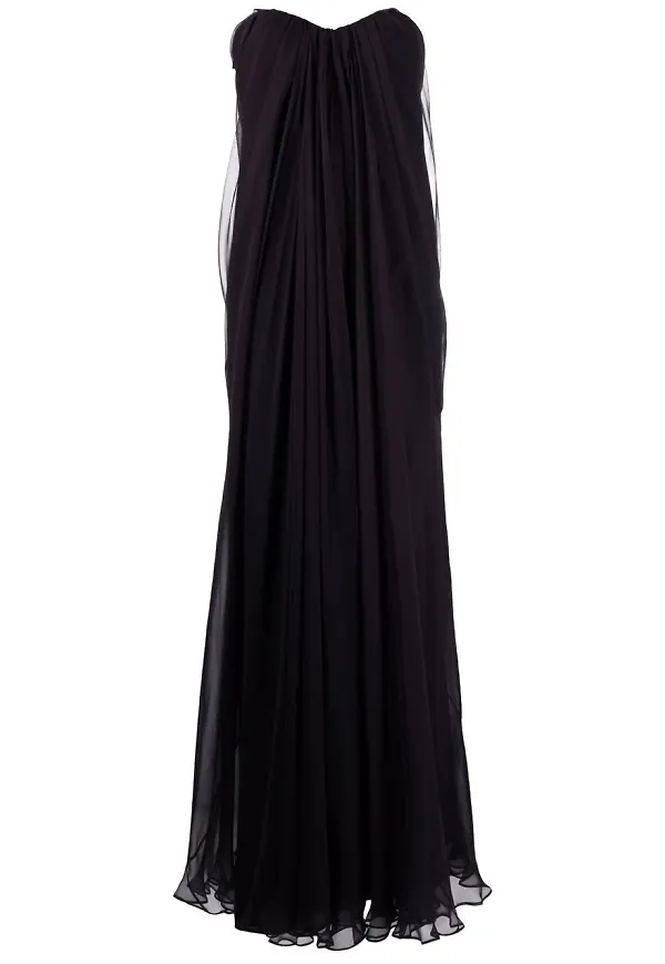 Alexander McQueen draperad chiffongklänning - Blå