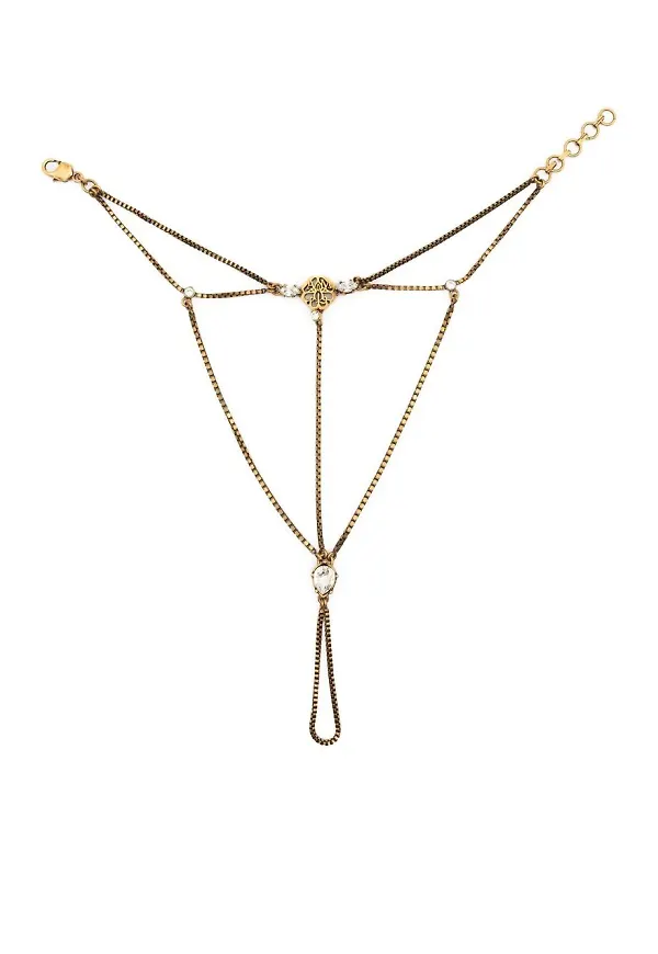 Alexander McQueen draperat kedjearmband - Guldfärgad