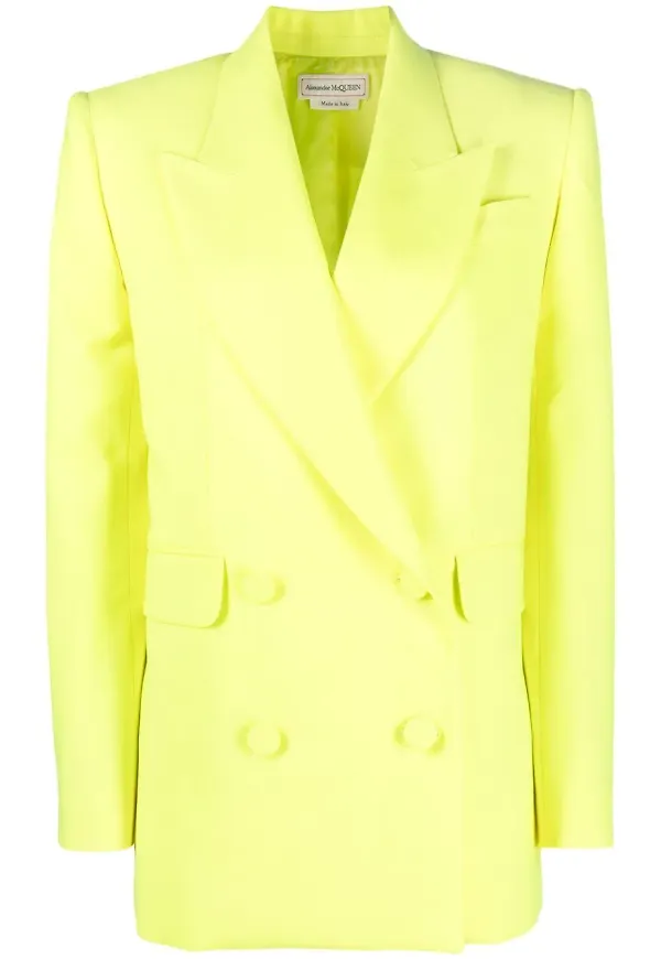 Alexander McQueen dubbelknäppt blazer - Gul
