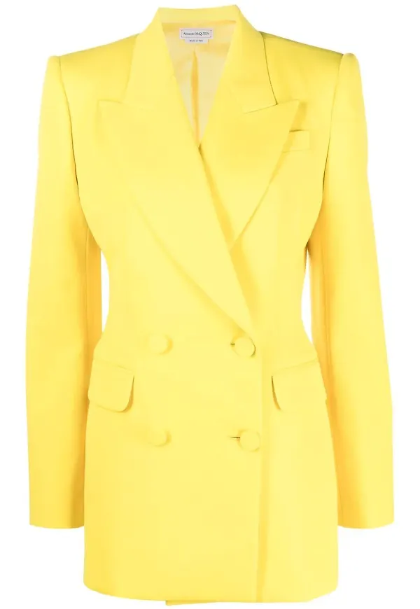 Alexander McQueen dubbelknäppt blazer - Gul