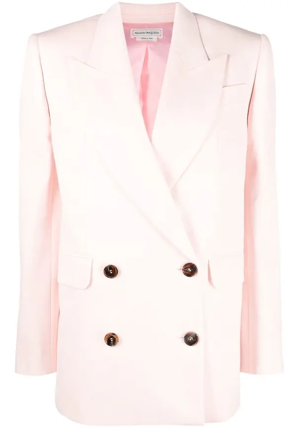 Alexander McQueen dubbelknäppt blazer - Rosa