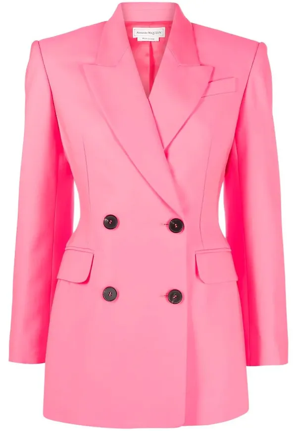 Alexander McQueen dubbelknäppt blazer - Rosa